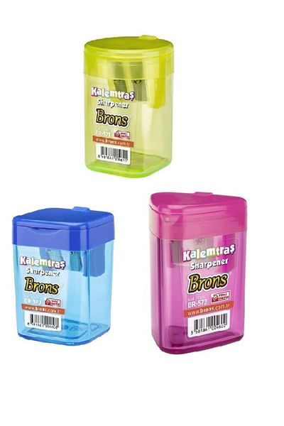 Brons Pencil Sharpener Tank Cylinder Double Blade Square-cylinder-triangle 3 Pieces