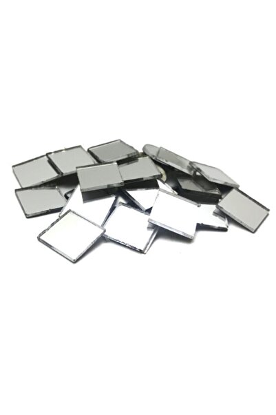 Aker Hediyelik 1 Mm Pleksi Maket Yapışkanlı Mozaik Ayna Kare 100 Adet-1cm