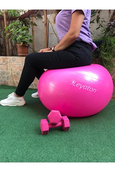 Leyaton 65 Cm Dayanıklı Yüksek Kalite Pilates Topu 1 Kgx2 Dambıl Pompa Hediye