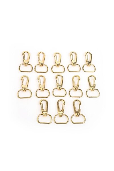 10Pcs 2cm Gold Wire Rotary Keychain Macrame Keychain, Bag Hook