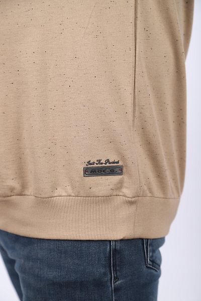 Starbattal Φούτερ μεγάλου μεγέθους Crew Neck Δερμάτινο Arma 22703-μπεζ
