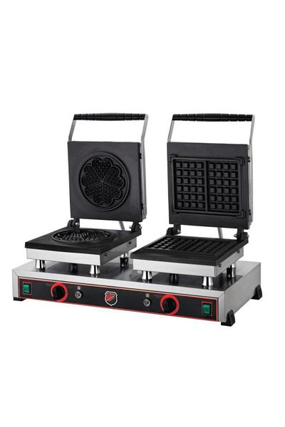 Işıkgaz Intch - Silverinox Double Flower Square Model Waffle Machine Electric