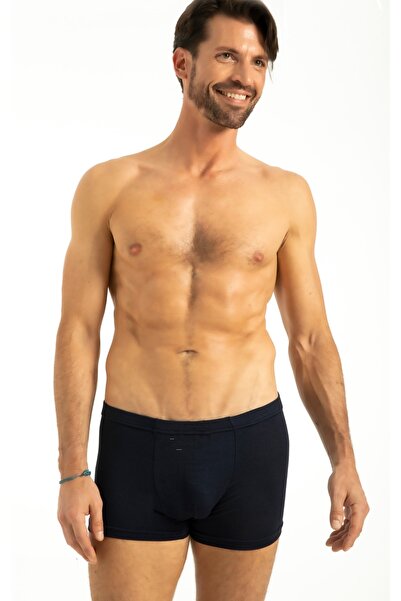 by İGP Чоловічі темно-сині бамбукові боксерські труси з застібкою на талії