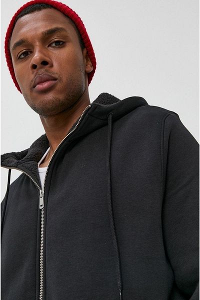 Levi's Men's Black Zippered Hooded Zip Sweatshirt A0755-0002