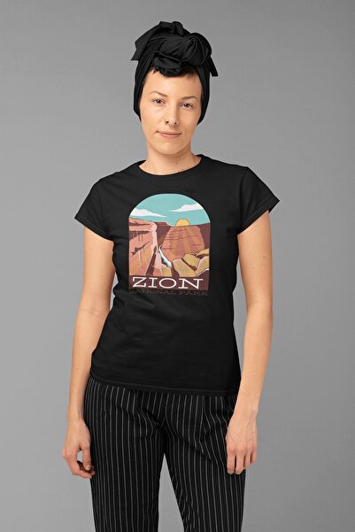 ErTaPassage Parcul Național Black Zion cu imprimeu Femei tricou - T2447561