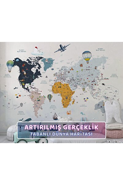 Dreamy Kids Dünya Haritası - Bilgi Deposu Vıı (çocuk Odası Duvar Kağıdı)