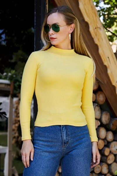 Genel Markalar Kadın Fitilli Triko Bady Kazak