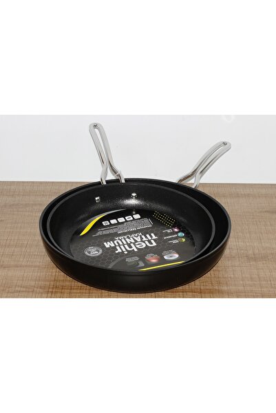 Nehir 2 Parça Titanium Siyah 26-30 Cm Tava Seti
