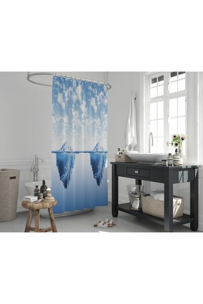 Zethome Κουρτίνα μπάνιου 2x120x200 Διπλό φτερό κουρτίνα μπάνιου με δαχτυλίδι Δώρο 5322