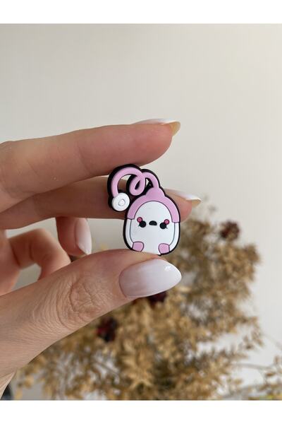 ACCESSORIES WORLD Sağlıkçı Pembe Beyaz Stetoskop Crocs Terlik Süsü