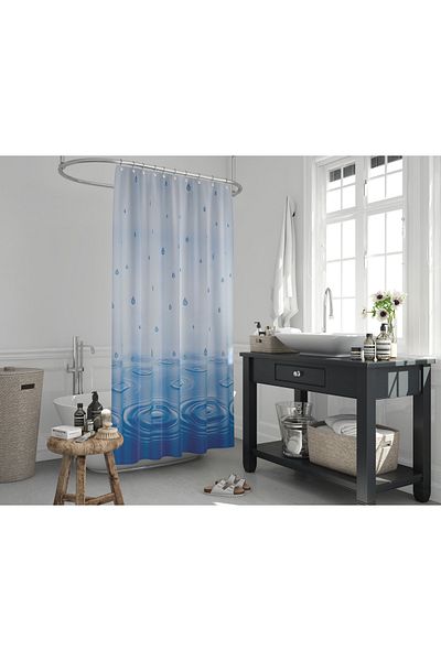 Zethome Perdeau de baie 1x240x200 Perdeau de duș cu o singură aripă cu inel Cadou 5020