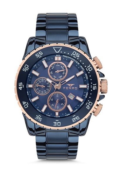 FERRO Navy Blue Steel Cord Men's Wristwatch Fm1542a-t Fm1542a-t