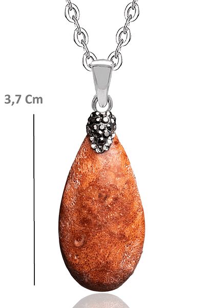 Tesbih Atölyesi Certified Natural Red Coral Stone Necklace