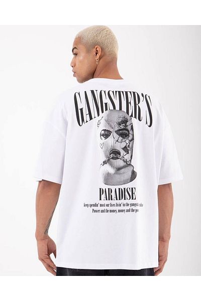 Foxanger outdoors Gangsta Paradise Printed Oversize T-shirt 100% Cotton Combed Fabric