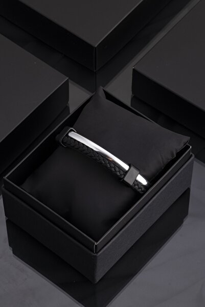 Sortie Aksesuar Hakiki Deri Mıknatıslı Hediyelik Kutulu Erkek Bileklik 024