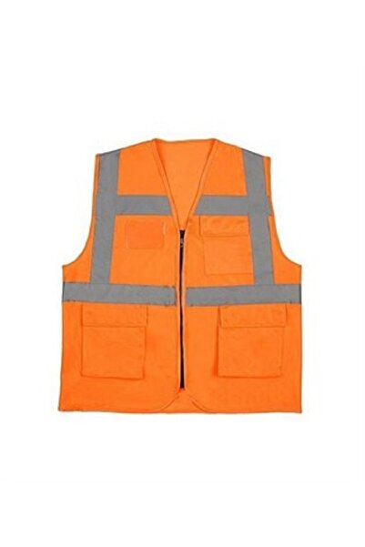 KIG Kocaeli İş Güvenliği سترة تحذير من النوع الهندسي بجيوب وسحاب