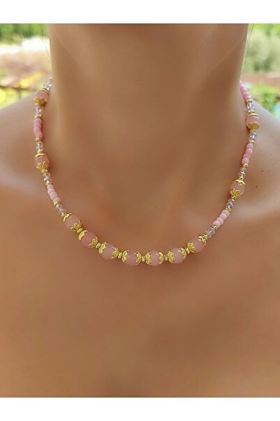 elinasaccessories Özel Tasarım El Yapımı Kedi Gözü Ve Kristal Taşlı Kolye Doğ...