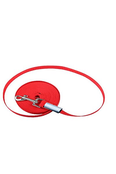 LİDERSAN ÇELİK 15 Meters Steel Press Dog Garden Walking Leash - Dispatch Strap, Red Color