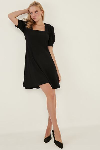 MEECY Γυναικείο Μαύρο Πλεκτό Φόρεμα