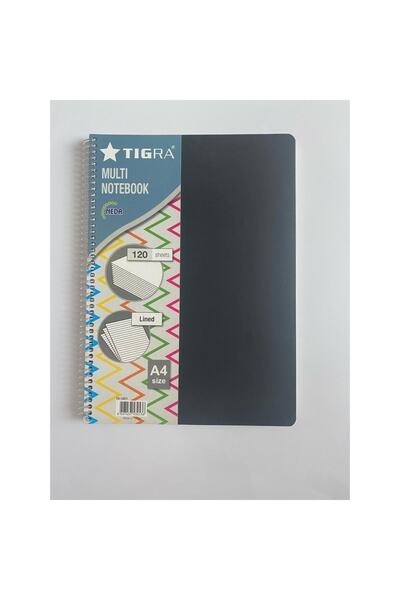 Tigra 120 аркушів A4, лінійований, пластикова обкладинка, спіральний блокнот