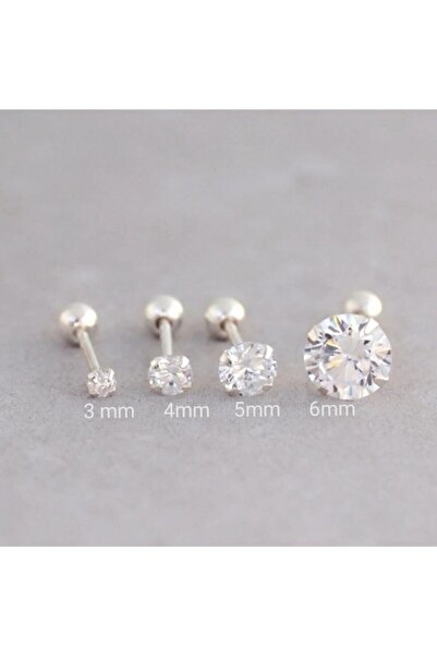 Bylin Takı 316 L Cerrahi Çelik Tek Taş Piercing - 1 Adet