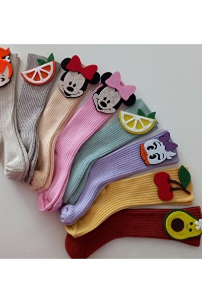 ÖZKARDEŞLER BABY Bebek Diz Altı Çorap Keçe Fükürlü 8li
