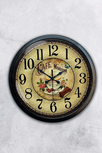 Kasva Concept 40 cm Black Metal Kitchen Wall Clock