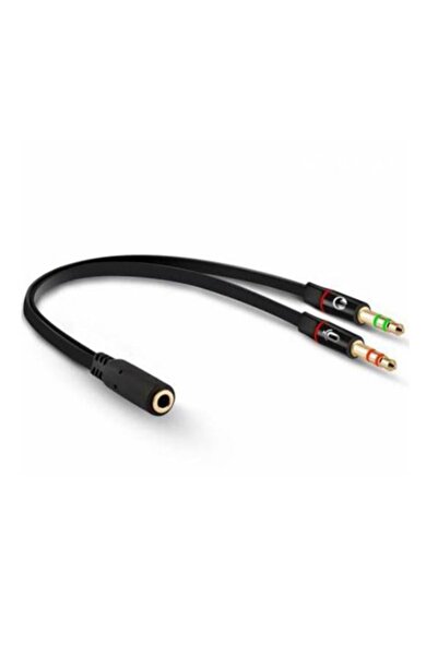 YILTECH 3.5mm Aux Kulaklık Ses Mikrofon Ayırıcı Dönüştürücü Y Kablo