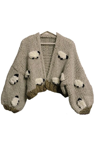 mihal boutique Motifli El Örgüsü Hırka