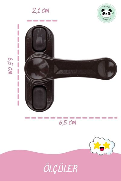 Pandogo Window Lock 8 Pieces Door and Window Safety Apparatus Security Product Lock Dark Brown