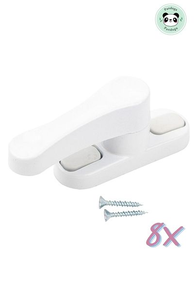Pandogo Window Lock 8 Pieces Door and Window Safety Apparatus Security Product Lock White