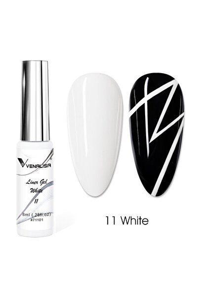 Venalisa Beyaz Liner Gel Ince Fırçalı Çizim Ojesi Uv Led 8 Ml