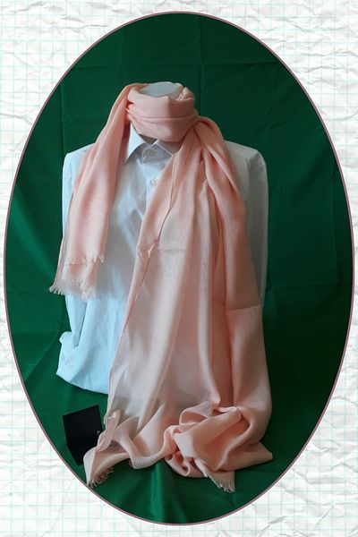 CCS Sarar Women's Salmon Plain Mesh Shawl S-18k2680010