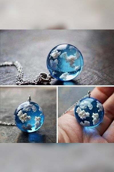 The Collection Glow in the Dark Resin Cloud Necklace