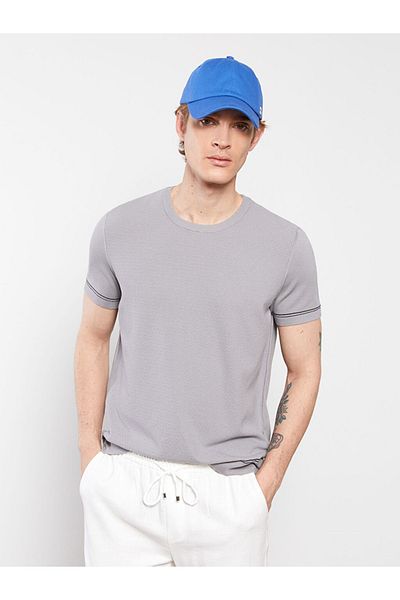 LC Waikiki Lcwaıkıkı Klassisches, kurzärmliges Herren-Strick-T-Shirt mit Rundhalsausschnitt