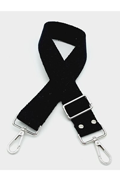 angel çanta aksesuar عمود قطن أسود معدني فضي مقاس 120x4 سم