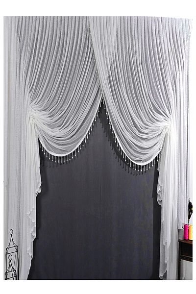 evihtiyaclarim by IOC New Season Trend Sports Patterned Double Breasted Tulle Curtains Suitable for Living Rooms and Guest Rooms Closed Pleated