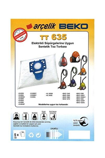 HIRDAVATÇIM06 Ηλεκτρική σκούπα Arçelik S 6255 C - 20 υφασμάτινες σακούλες σκόνης