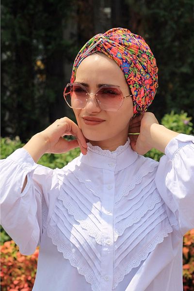 tessetür Bone diyarı Boneta neprăjită cu modele etnice (îmbrăcăminte hijab)