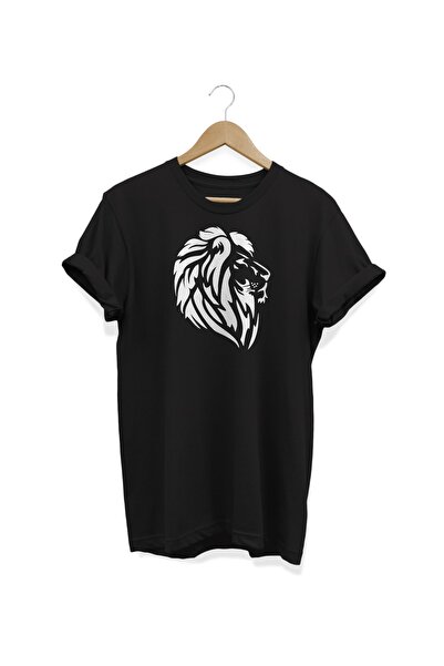 WİDİ Kralj lavova Štampano crna T-shirt