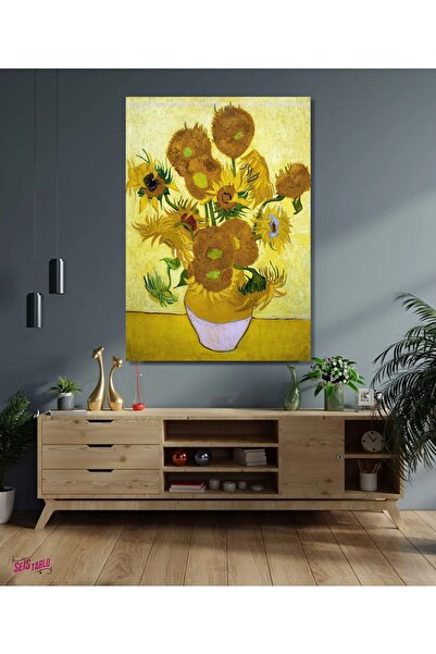 Seis Tasarım Vincent Van Gogh - Sunflowers Dekoratif Kanvas Tablo (50x70 Ölçü)