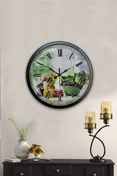 Kasva Concept 40 cm Black Metal Kitchen Wall Clock