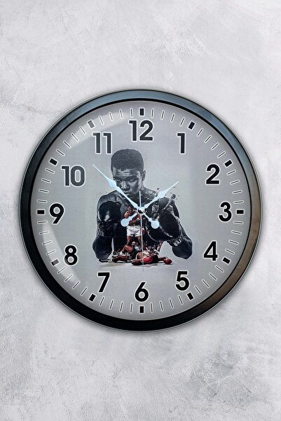 AİB STORE Μαύρο μεταλλικό ρολόι τοίχου 40 εκ. Μουάμεν Άλι