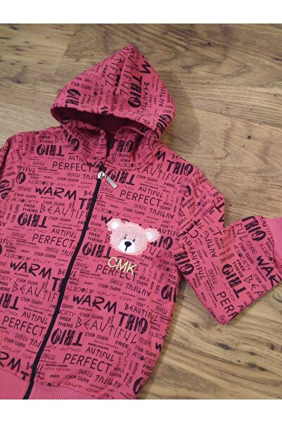 DBK Store Dbkstore Kız Çocuk Fermuarlı Kapüsonlu Baskılı Bear Oyuncak Detaylı...
