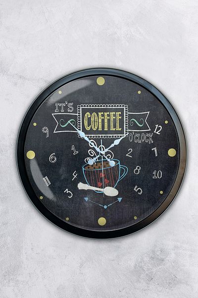 Kasva Concept 40 cm Black Metal Kitchen Wall Clock
