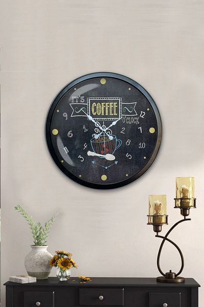 Kasva Concept 40 cm Black Metal Kitchen Wall Clock