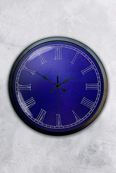 AİB STORE Δώρο 40 εκ. Μαύρο Μεταλλικό Μωβ Ρολόι Τοίχου