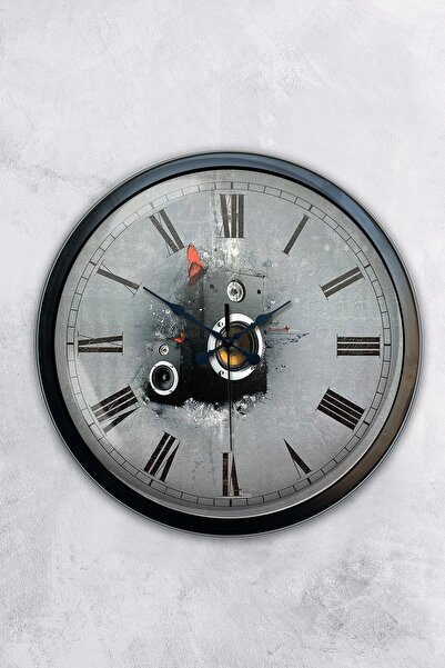 Kasva Concept هدية ساعة حائط موسيقى معدنية سوداء مقاس 40 سم