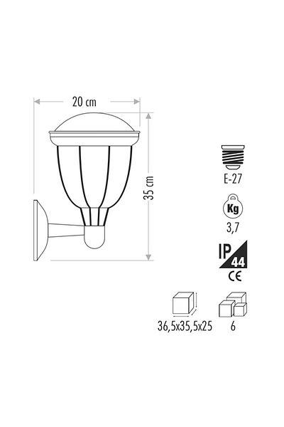 Cata CTorino SCONCE E27 Garden Luminaire