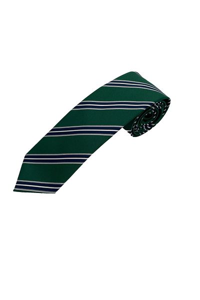 Brianze Green Navy Blue White Striped Tie Handkerchief Set